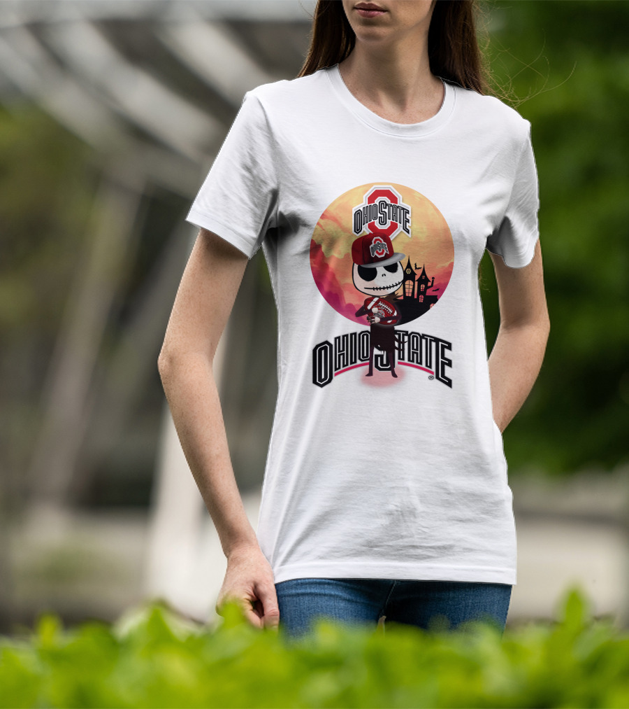 Ohio State Skeleton Character With Hat And Scarf T-Shirt