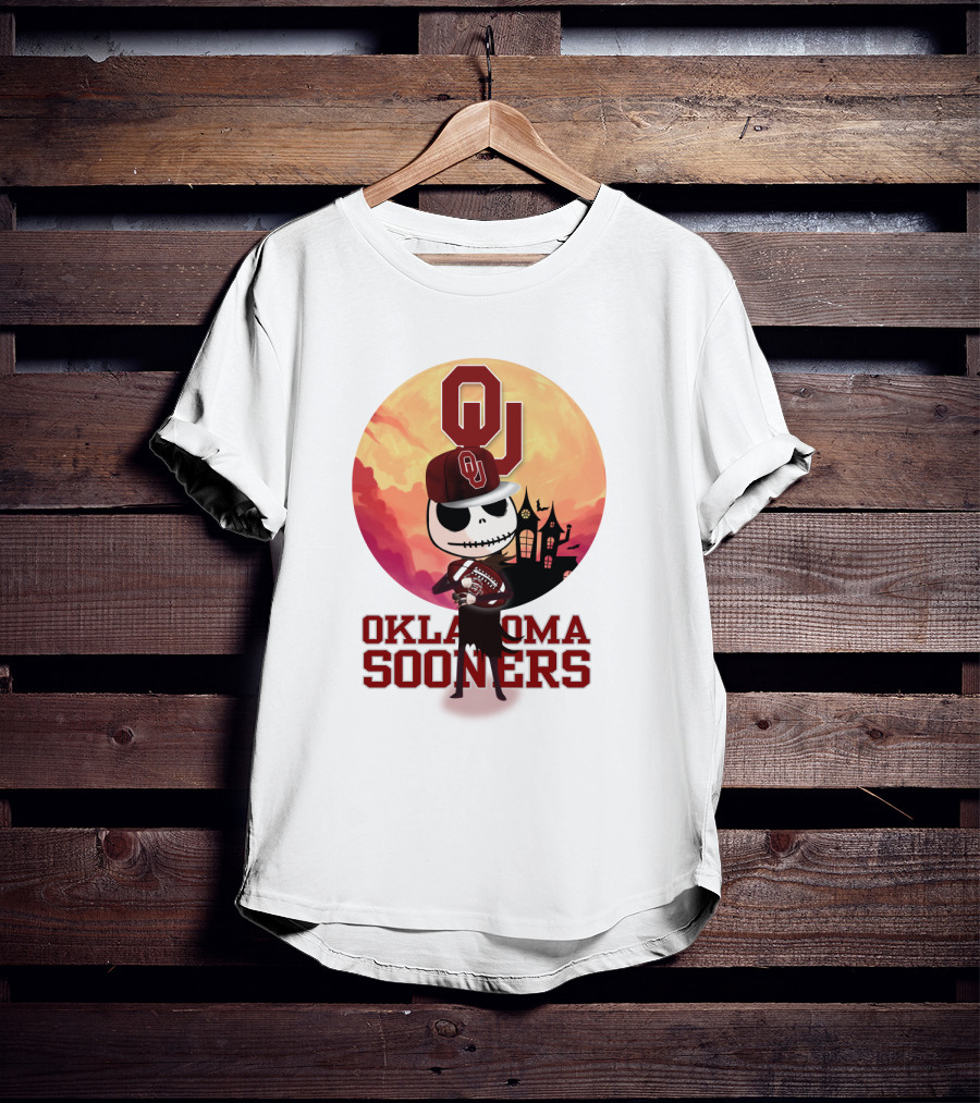 Oklahoma Sooners Jack Skellington Football Ou Halloween T-Shirt