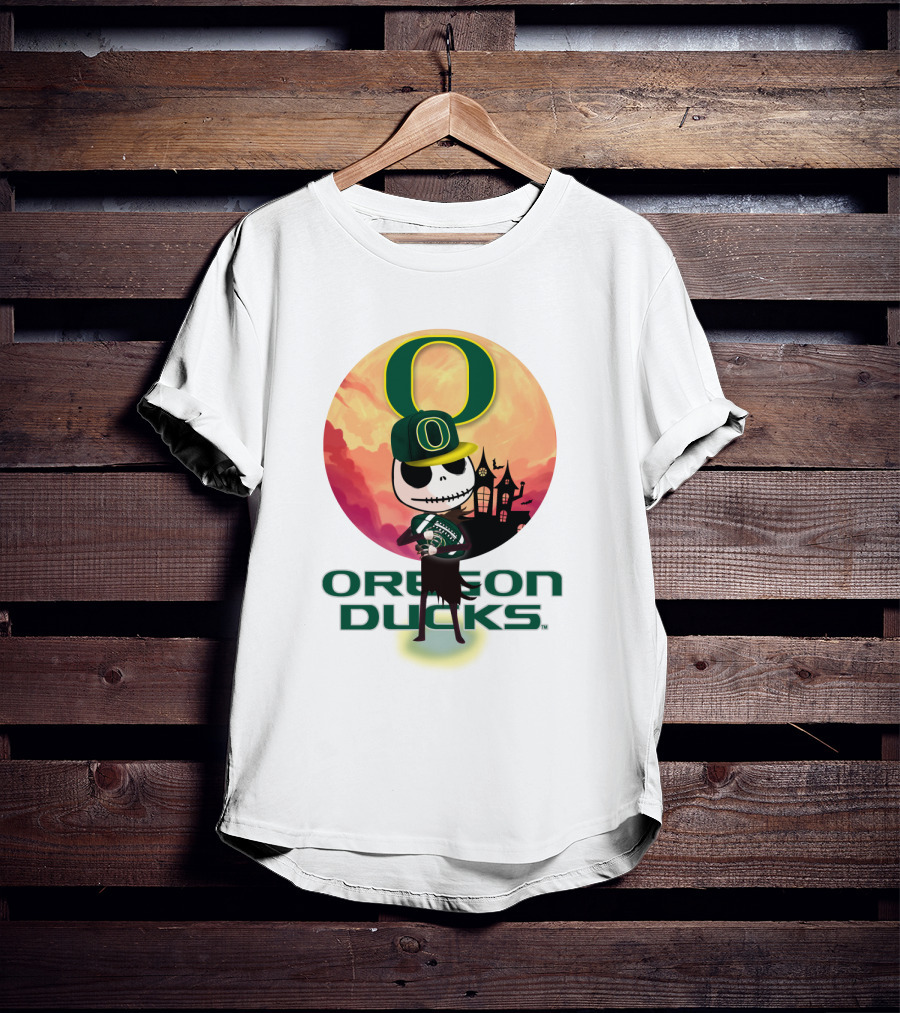 Oregon Ducks Halloween Skeleton O T-Shirt