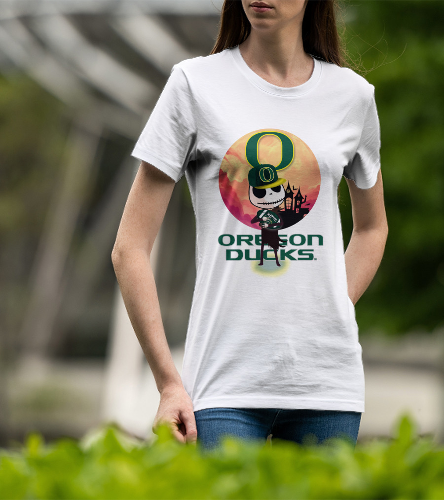 Oregon Ducks Halloween Skeleton O T-Shirt