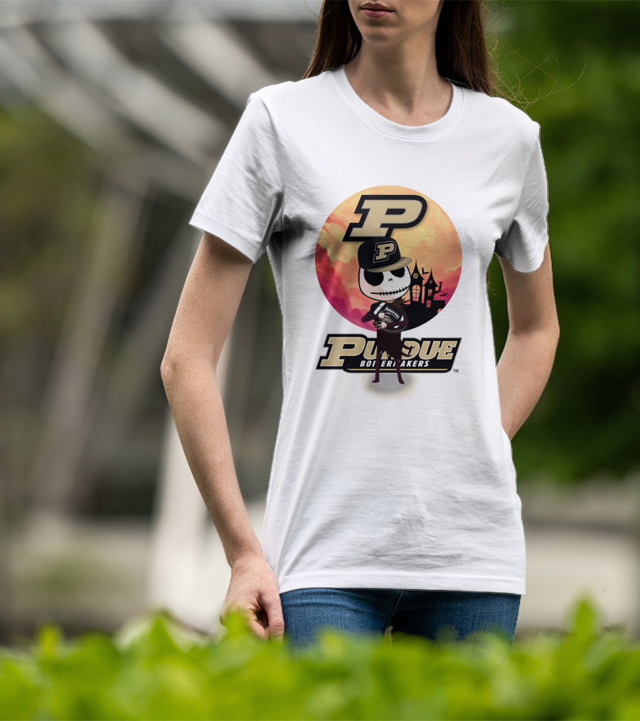 Purdue Boilermakers Skeleton Football Halloween T-Shirt