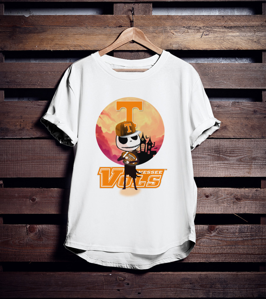 Tennessee Vols Jack Skellington Halloween Football T-Shirt