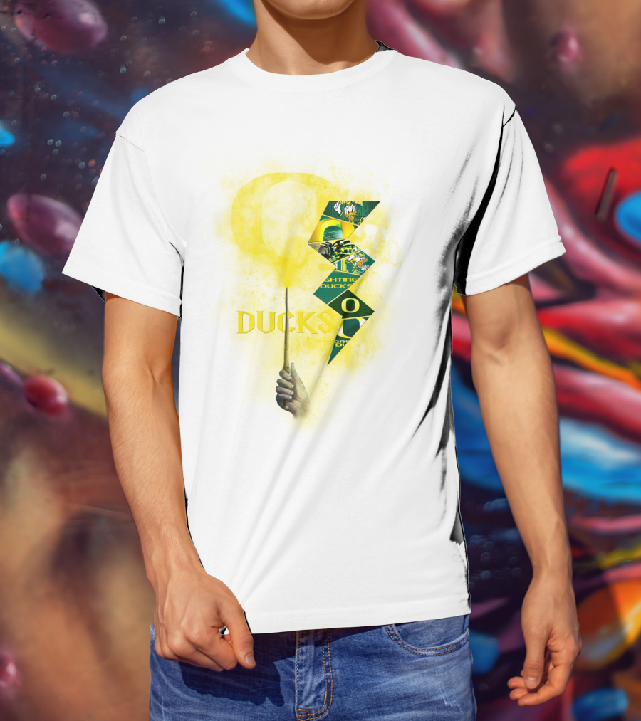 Oregon Ducks Lightning Bolt Logo Collage T-Shirt