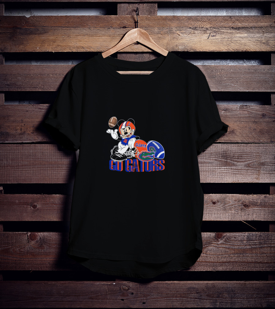 Florida Gators Football Mickey Mouse Go Gators 00 Helmets And Football T-Shirt