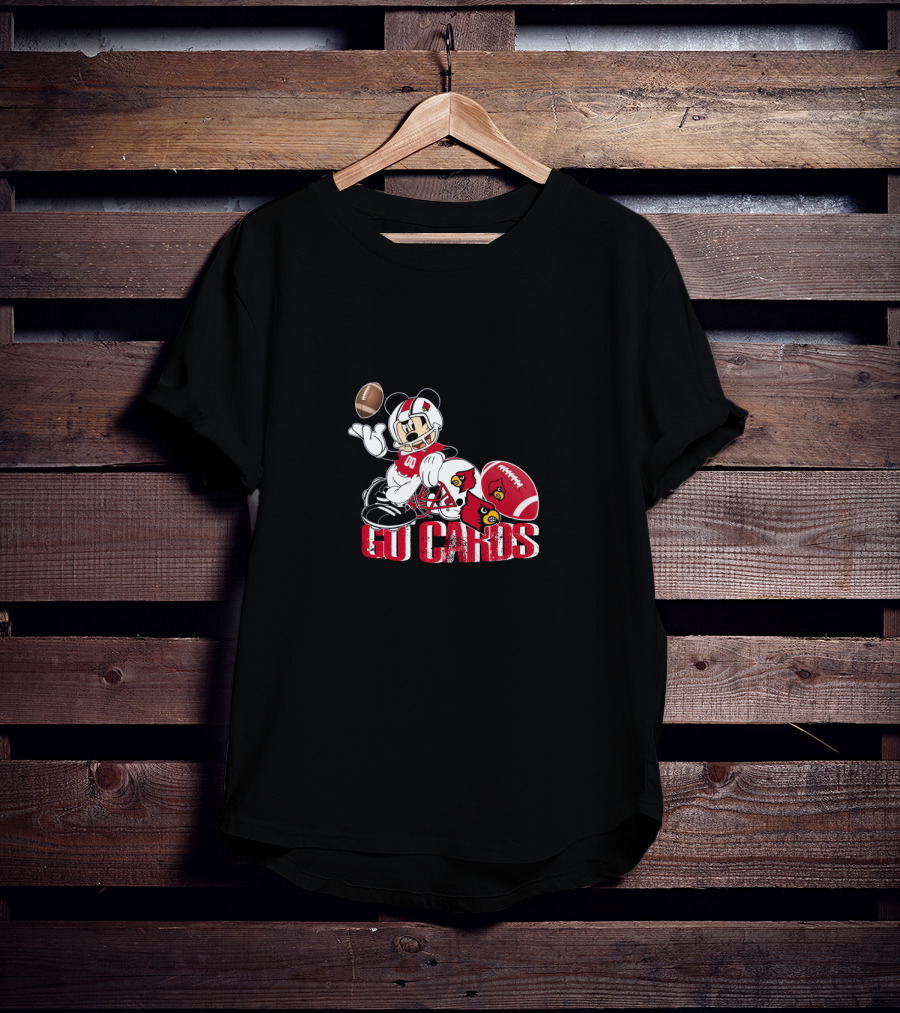 Mickey Mouse Football Go Cards Louisville Cardinals Chtnca8013 T-Shirt