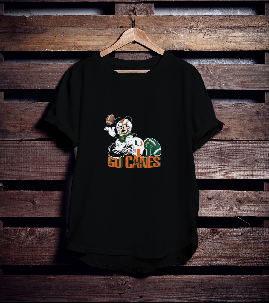 Go Canes Mouse Football Miami T-Shirt