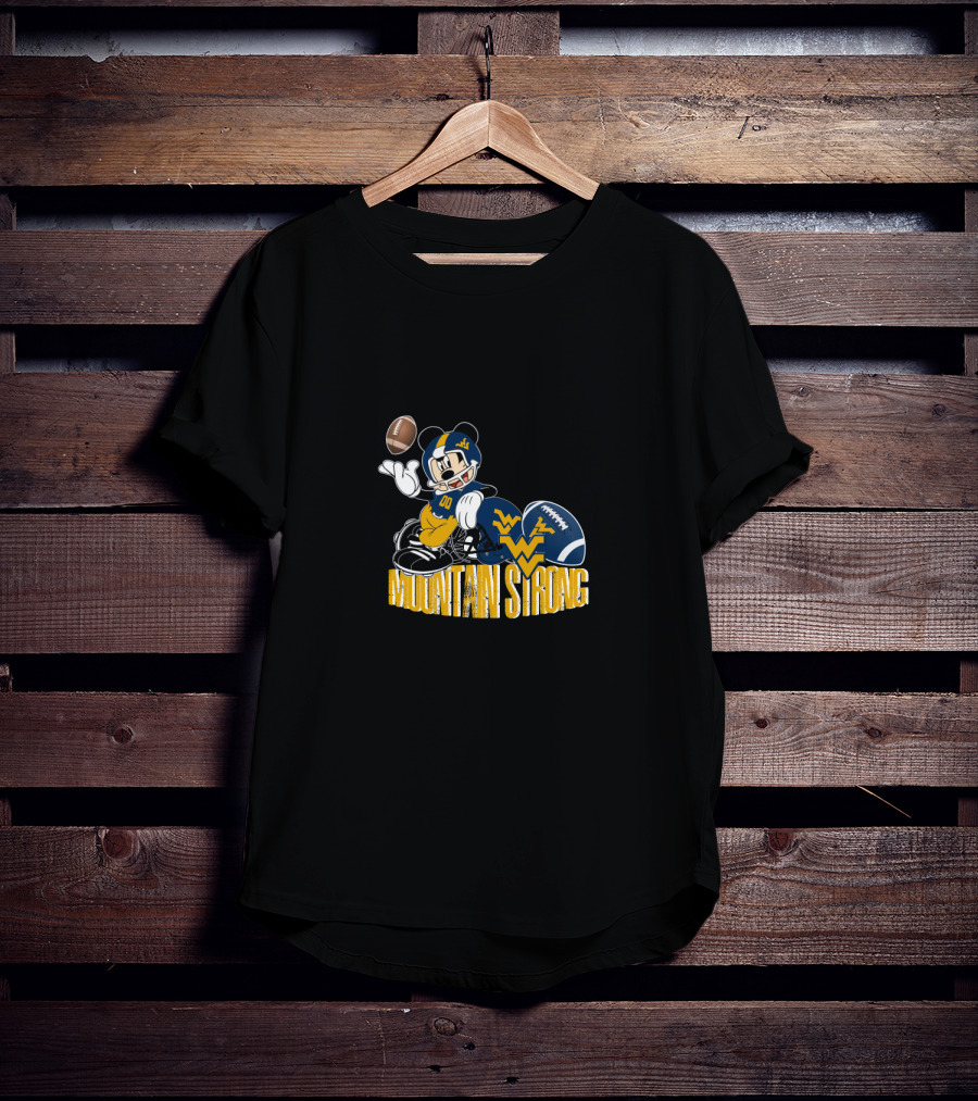 Chtnca8023 Mountain Strong Wv Football Mickey Quarterback T-Shirt