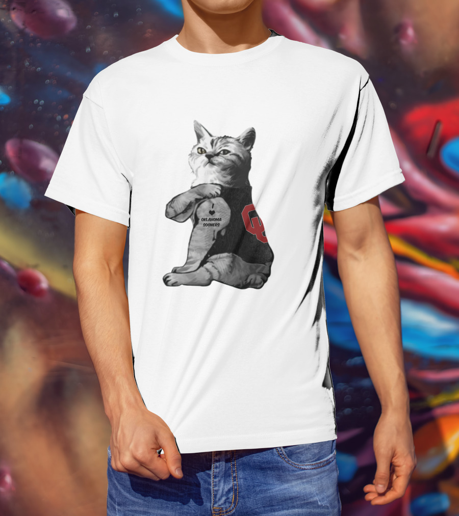 Oklahoma Sooners Cat Mascot Wearing Ou T-Shirt