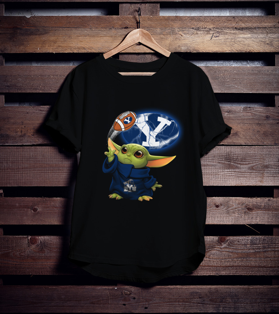 Byu Y Football Baby Yoda Using Force T-Shirt