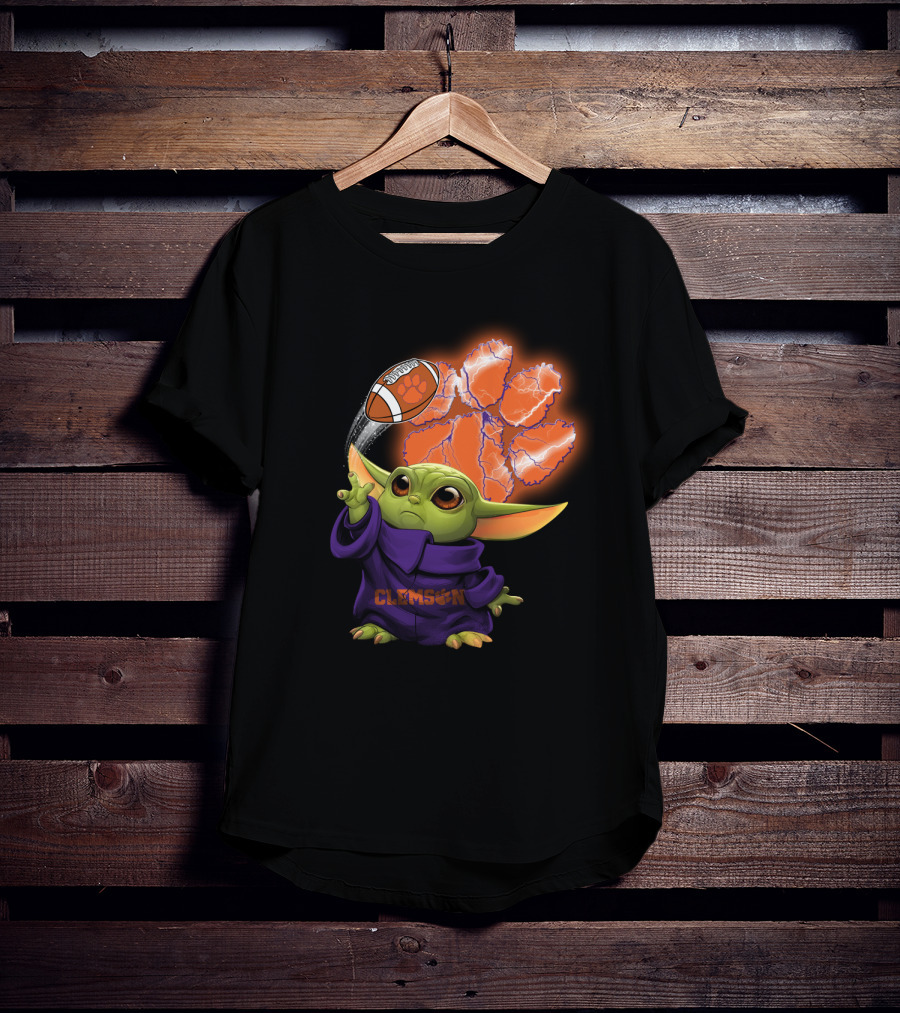 Clemson Football Paw And Baby Alien Character T-Shirt