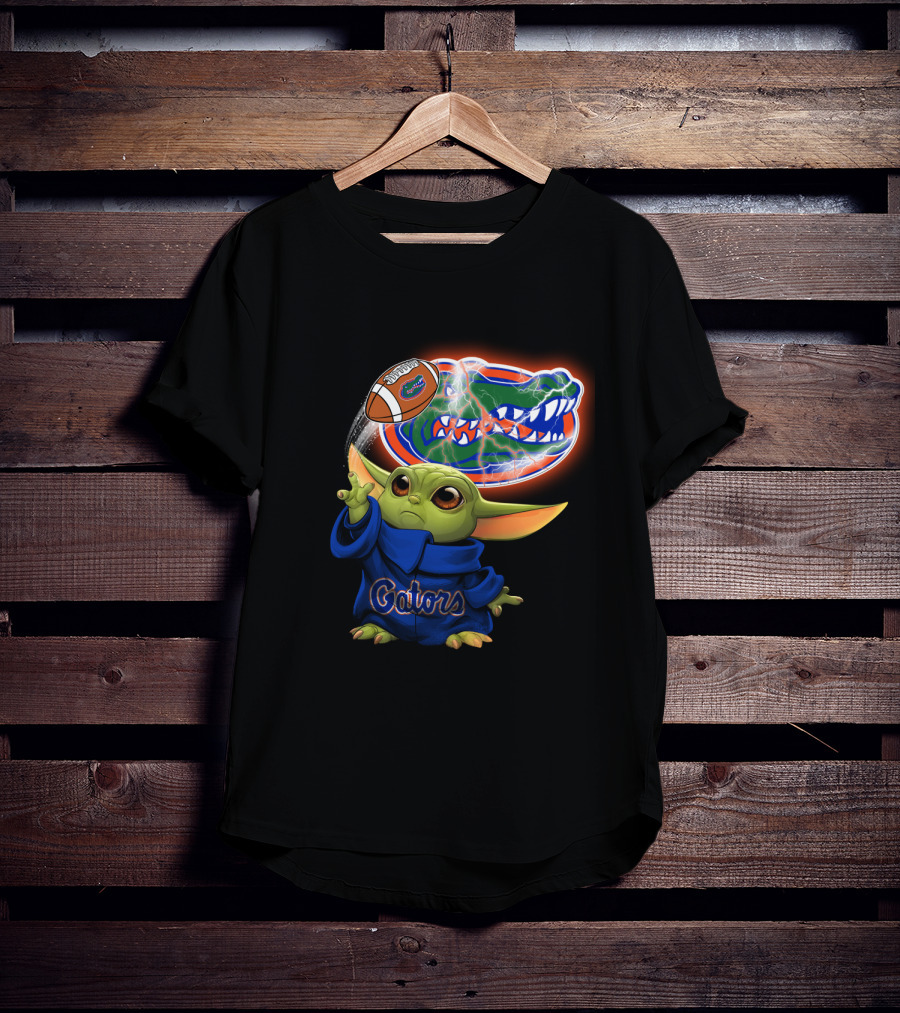 Gators Baby Yoda Holding Football Florida Gators T-Shirt