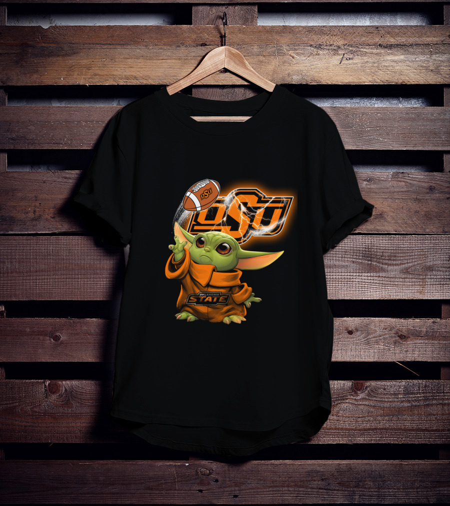 Oklahoma State Osu Football Baby Yoda T-Shirt