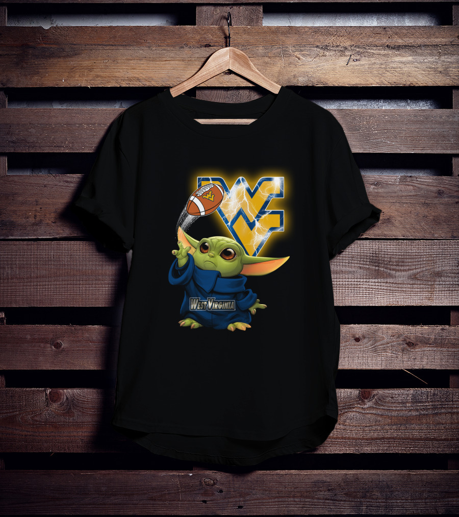 West Virginia Football Baby Alien With Wv Logo And Lightning T-Shirt