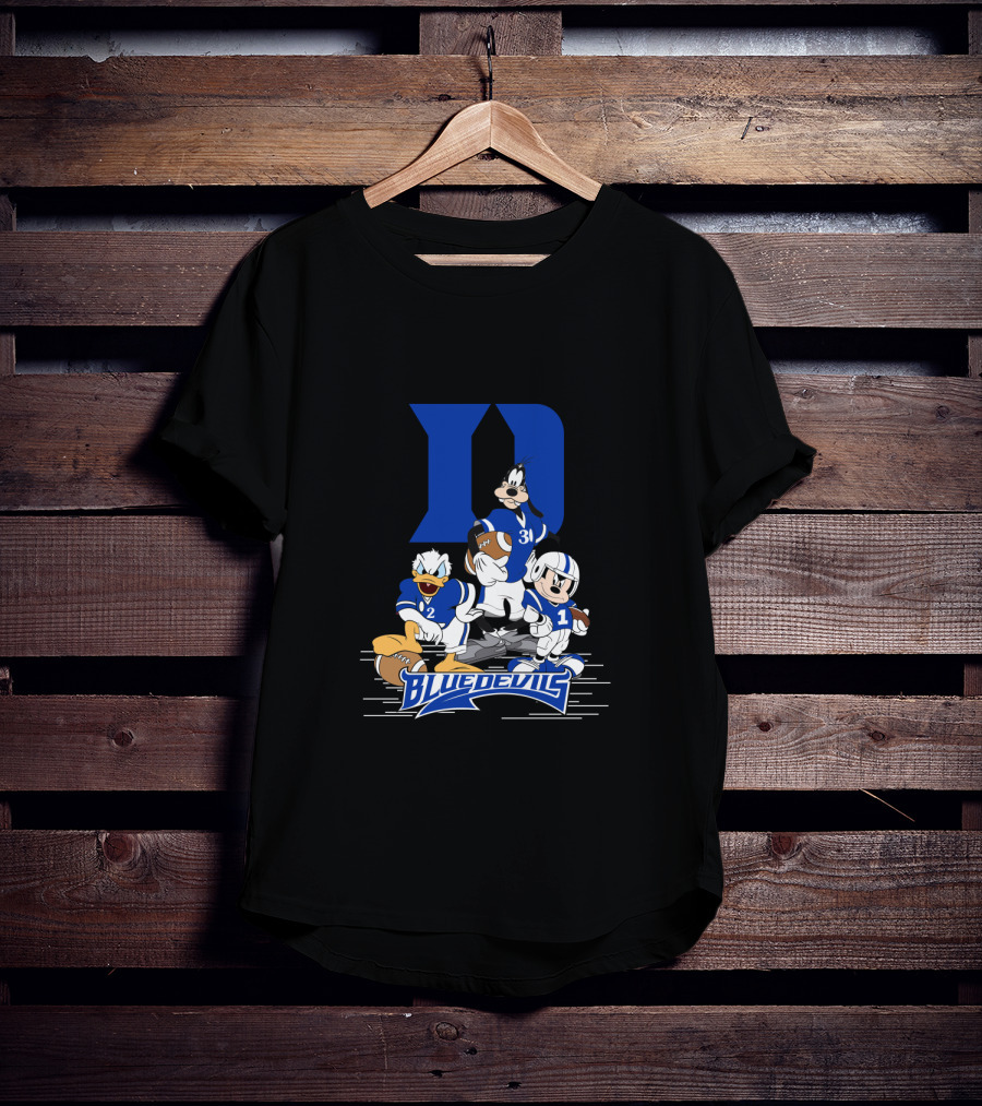 Blue Devils Football Mickey Donald Goofy Duke D T-Shirt