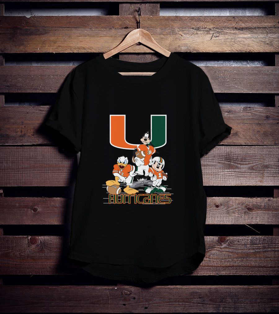 University Of Miami Hurricanes Characters Football Team T-Shirt