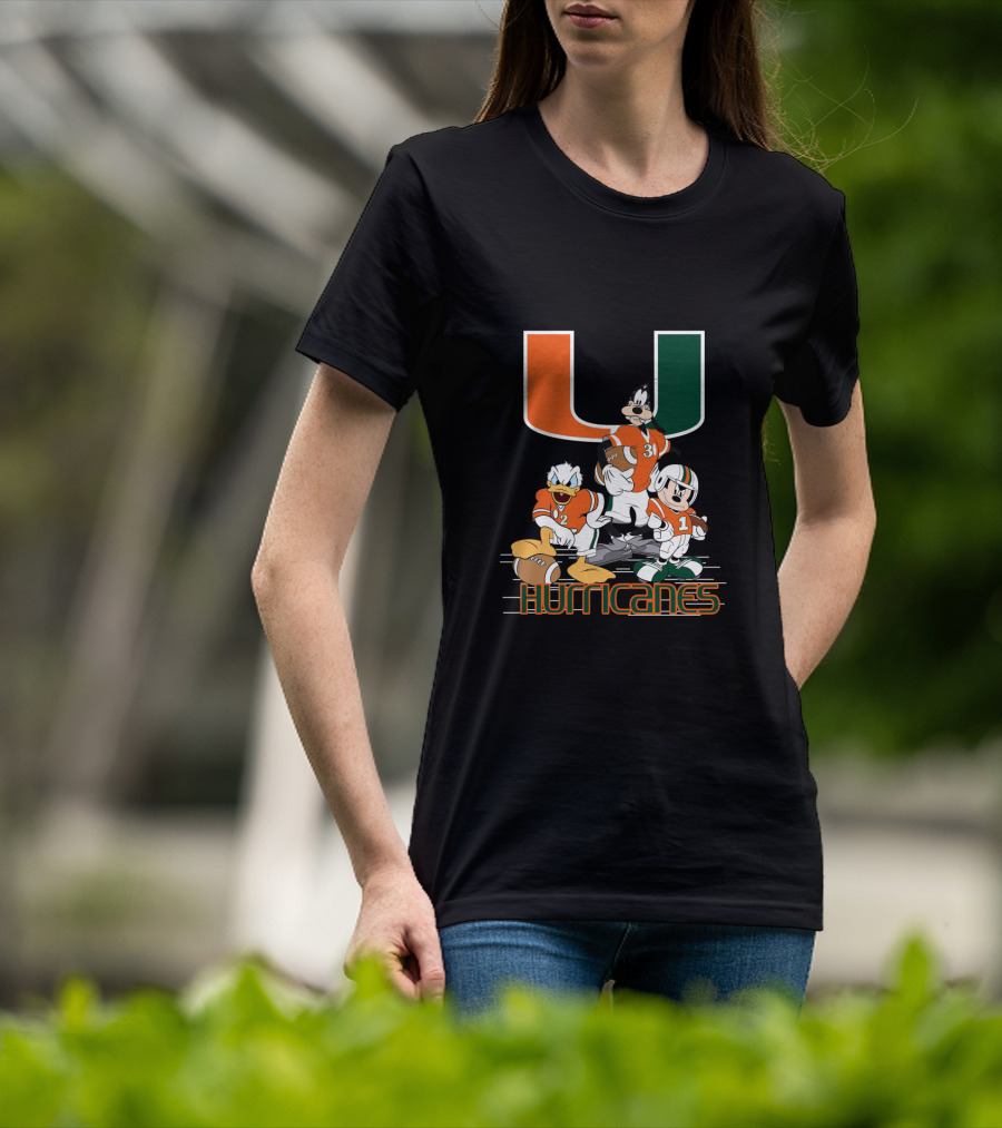 University Of Miami Hurricanes Characters Football Team T-Shirt
