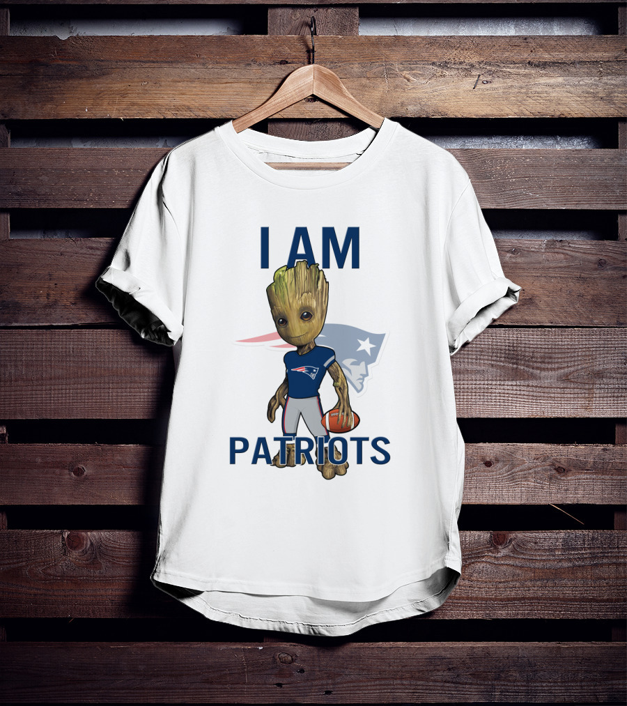 I Am Groot New England Patriots Football Fan T-Shirt