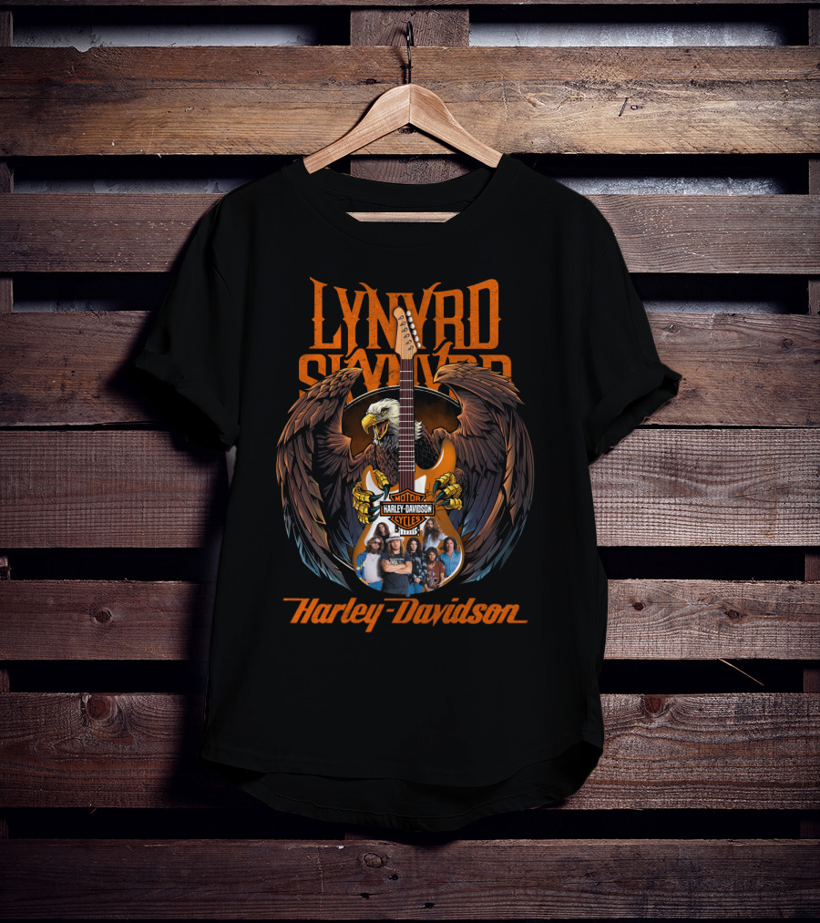 Lynyrd Skynyrd Harley Davidson Eagle And Guitar T-Shirt