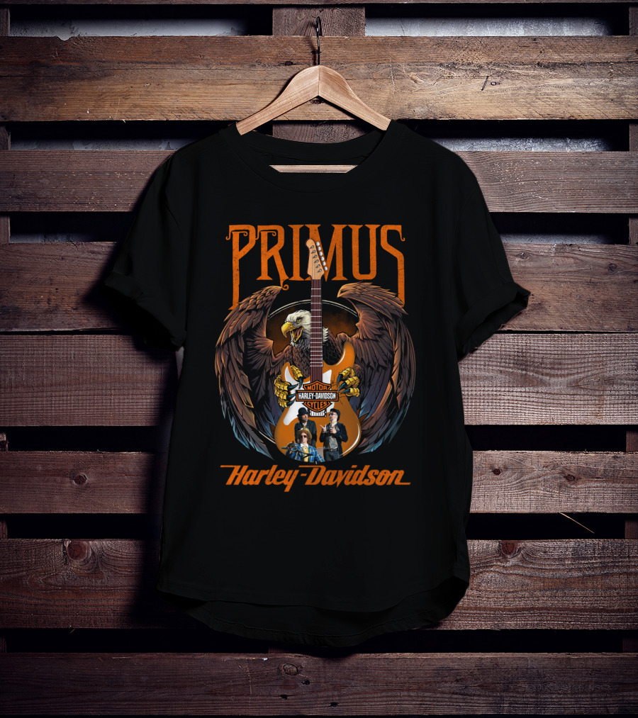 Primus Harley Davidson Motorcycles Eagles Guitar T-Shirt
