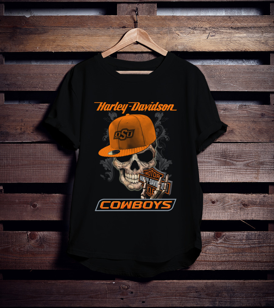 Harley Davidson Osu Cowboys Skull T-Shirt