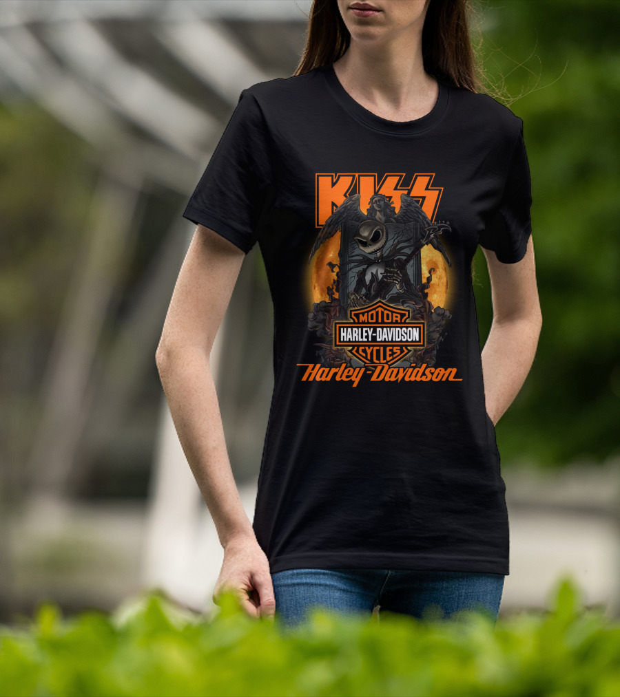 Kiss Harley Davidson Nightmare Before Christmas Crossover T-Shirt