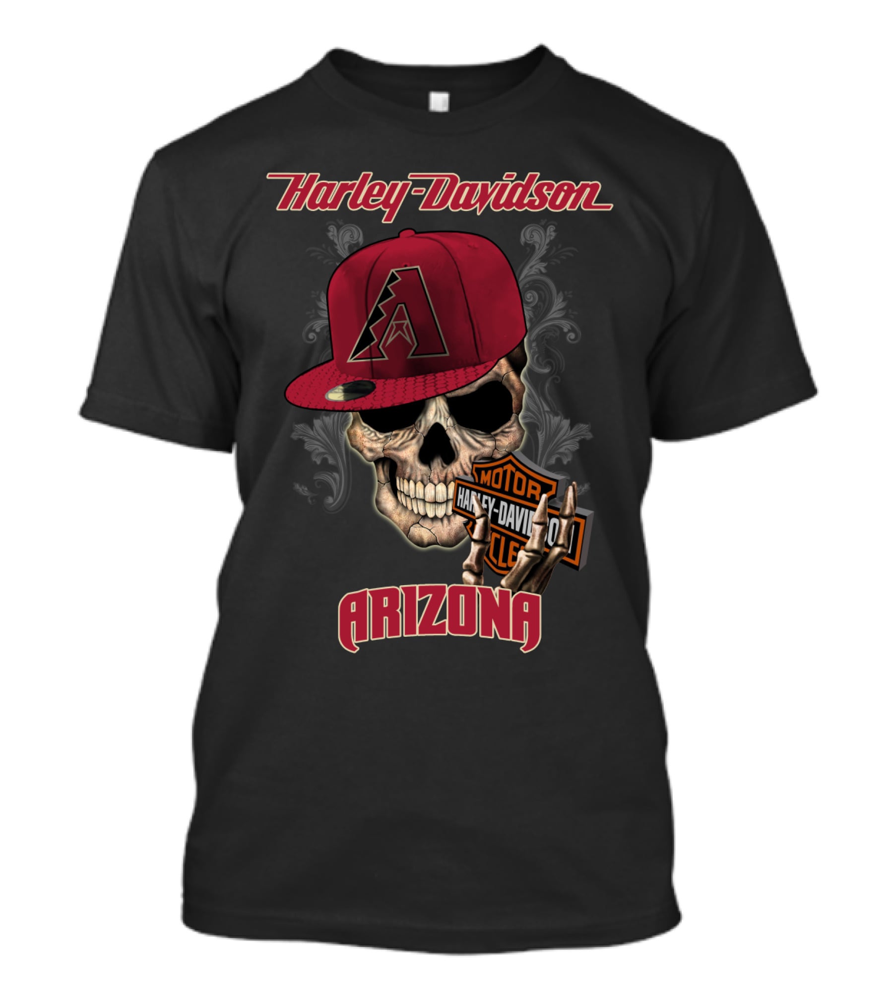 Harley Davidson Arizona Skull Cap Arizona Diamondbacks T-Shirt