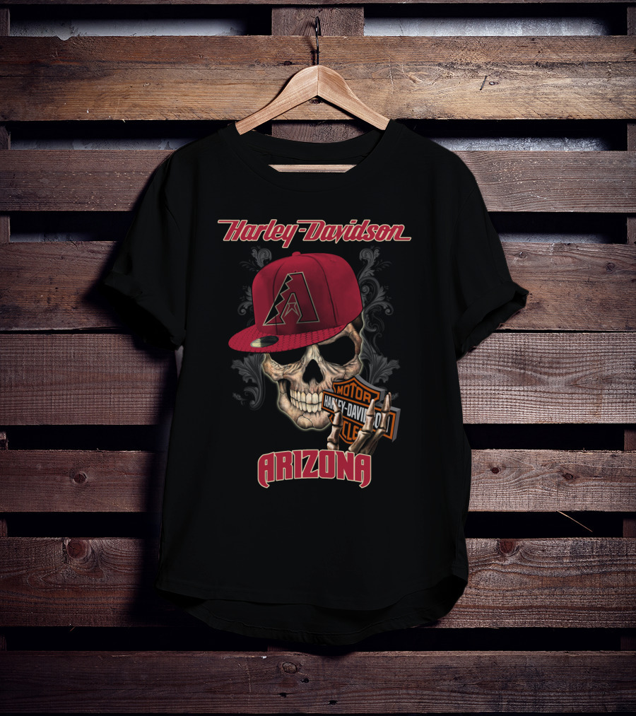 Harley Davidson Arizona Skull Cap Arizona Diamondbacks T-Shirt