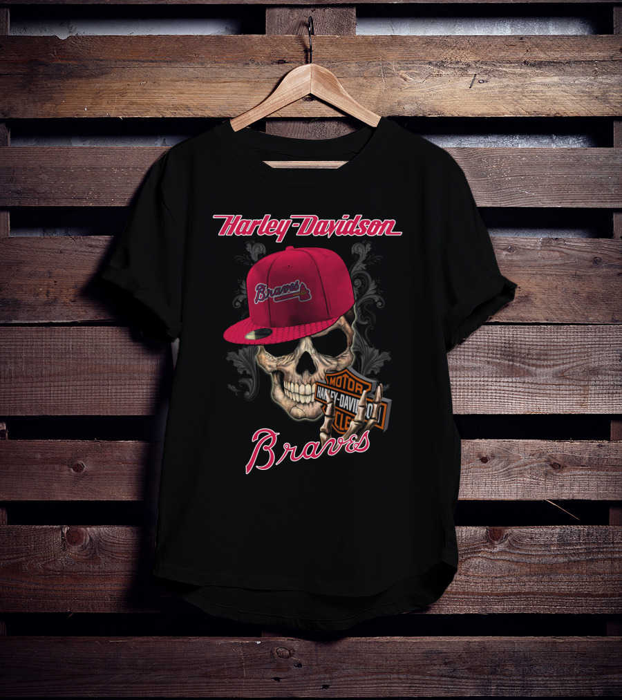 Harley Davidson Braves Skull Atlanta T-Shirt