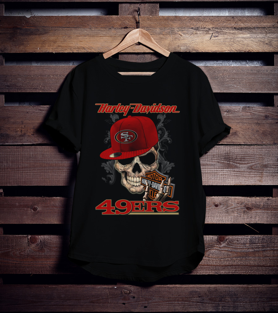 Harley Davidson Sf Skull Cap 49ers T-Shirt