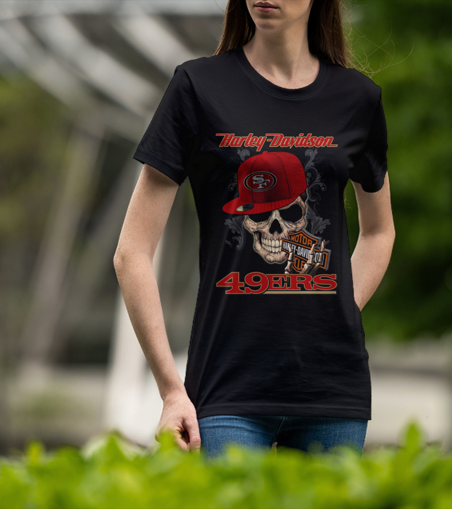 Harley Davidson Sf Skull Cap 49ers T-Shirt