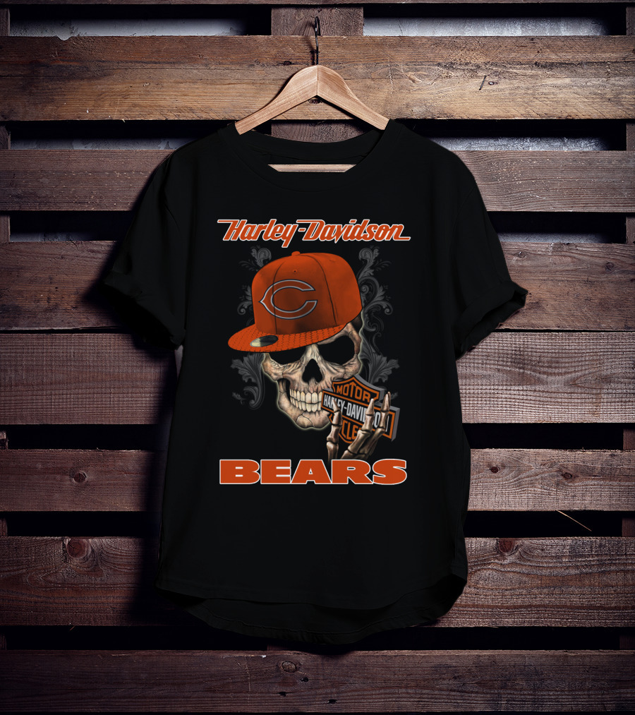 Harley Davidson Chicago Bears Skull T-Shirt