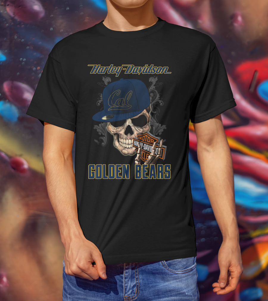 Harley Davidson Cal Skull Golden Bears T-Shirt