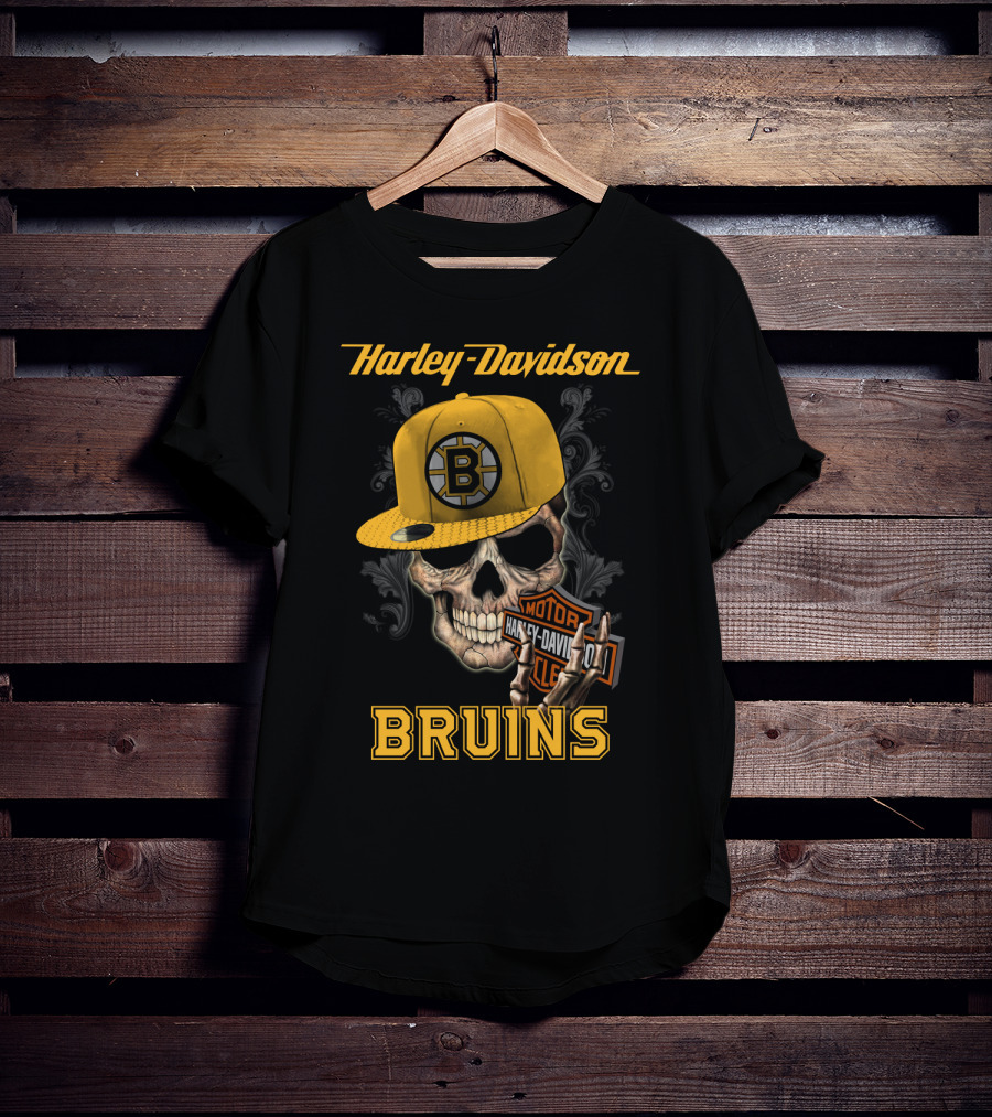 Harley Davidson Skull Boston Bruins T-Shirt