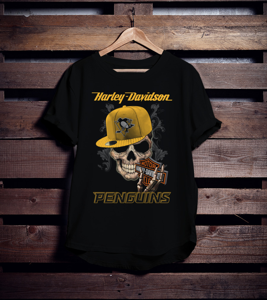 Harley Davidson Pittsburgh Penguins Skull Nhl1 T-Shirt