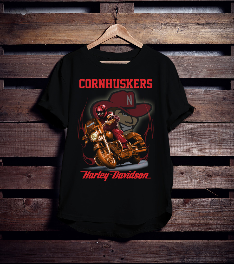 Cornhuskers Harley Davidson Nebraska Cornhuskers Rider T-Shirt