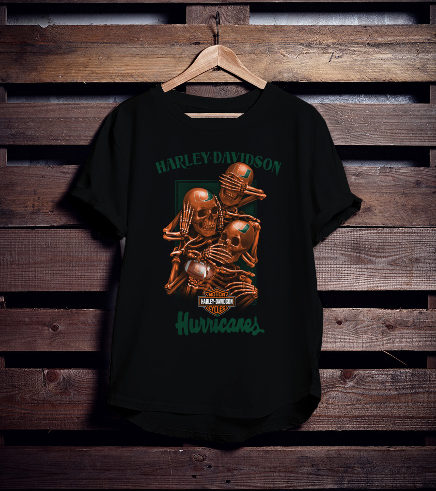 Harley Davidson Motor Cycles Hurricanes Miami Hurricanes T-Shirt