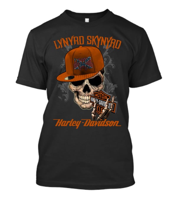 Lynyrd Skynyrd Harley Davidson Skull Cap T-Shirt