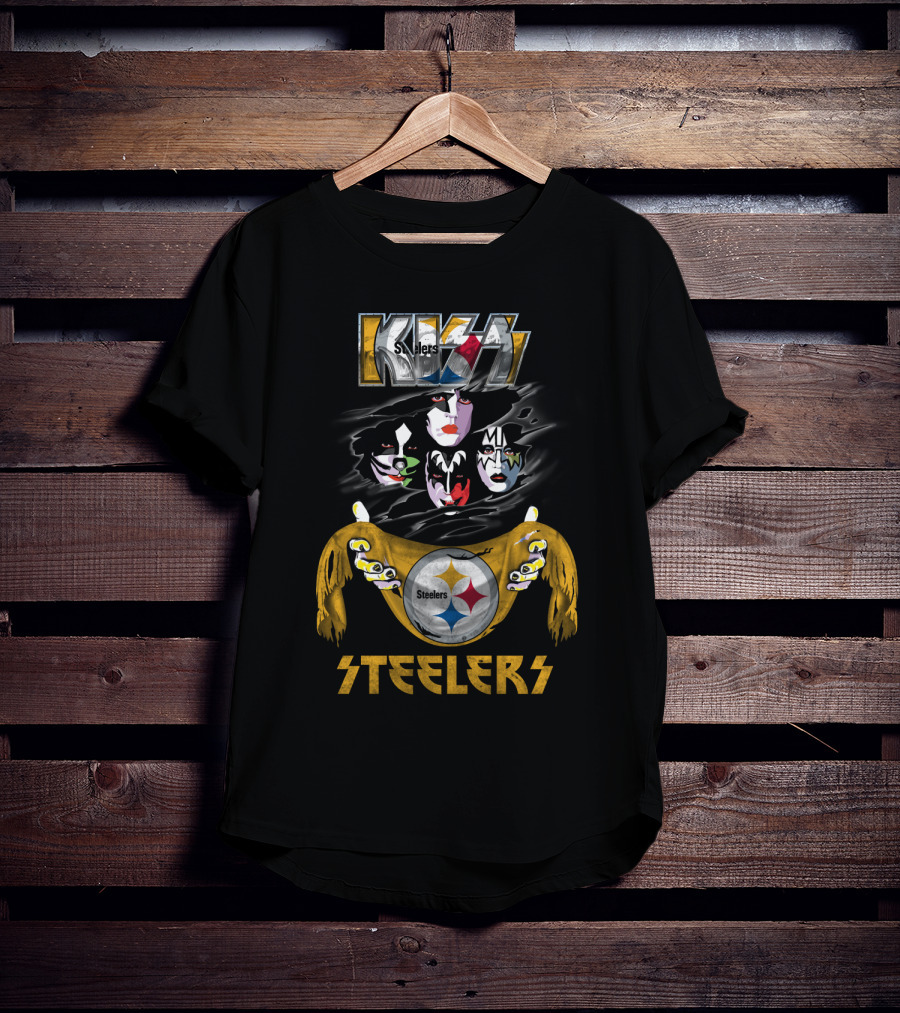 Kiss Steelers Pittsburgh Nfl Champs Fusion Band Tribute T-Shirt
