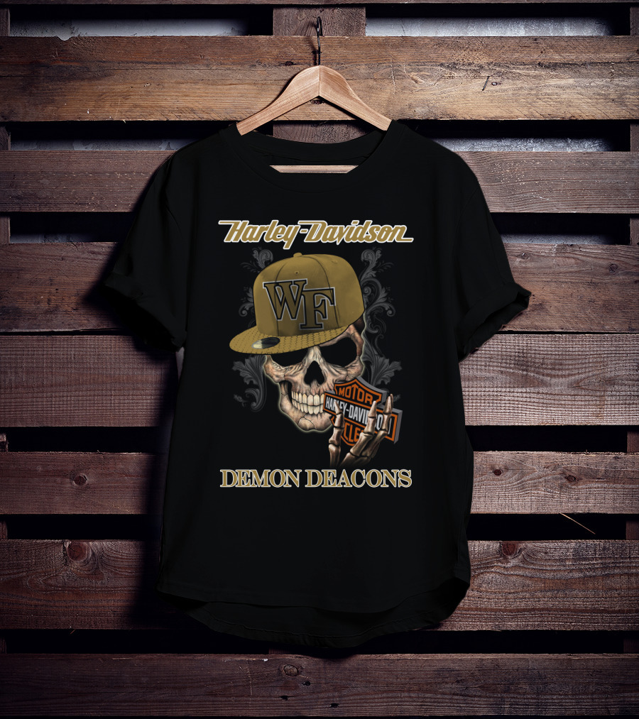 Harley Davidson Wf Skull Motorcycles Demon Deacons T-Shirt
