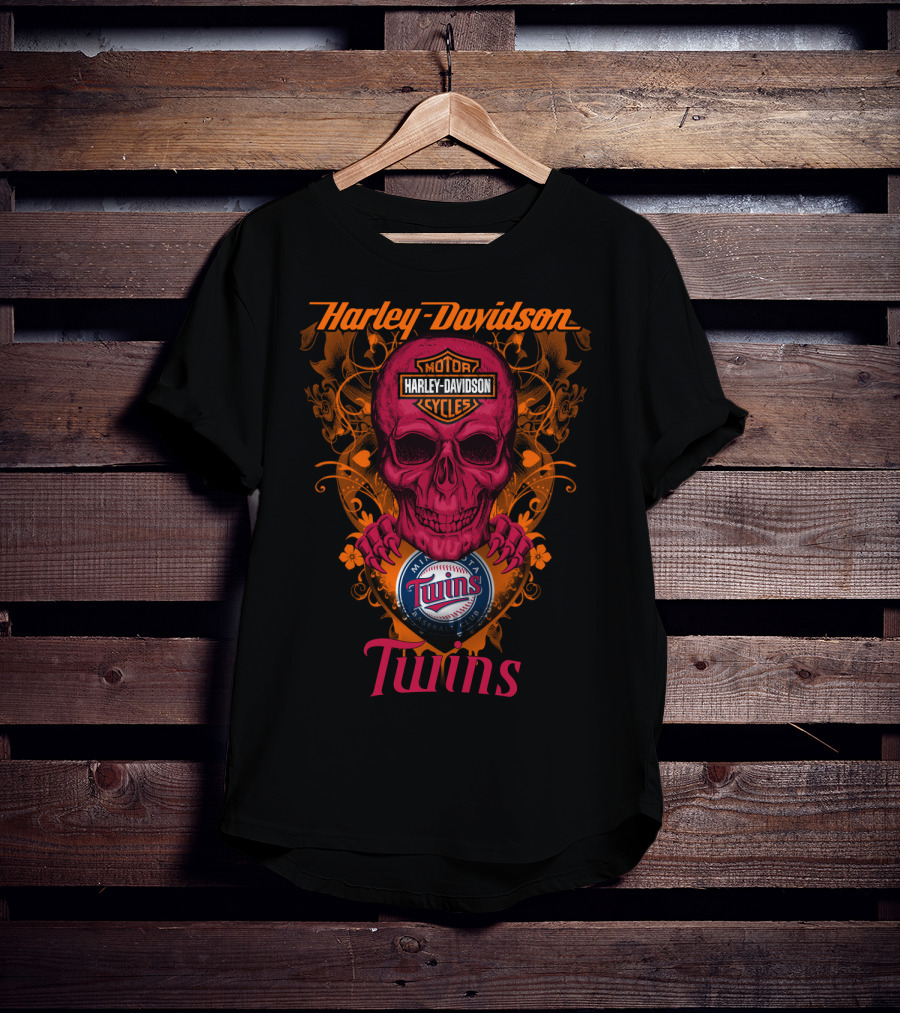 Harley Davidson Motor Cycles Minnesota Twins T-Shirt