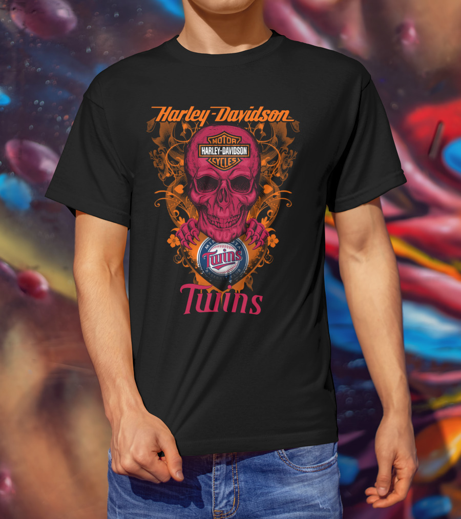 Harley Davidson Motor Cycles Minnesota Twins T-Shirt
