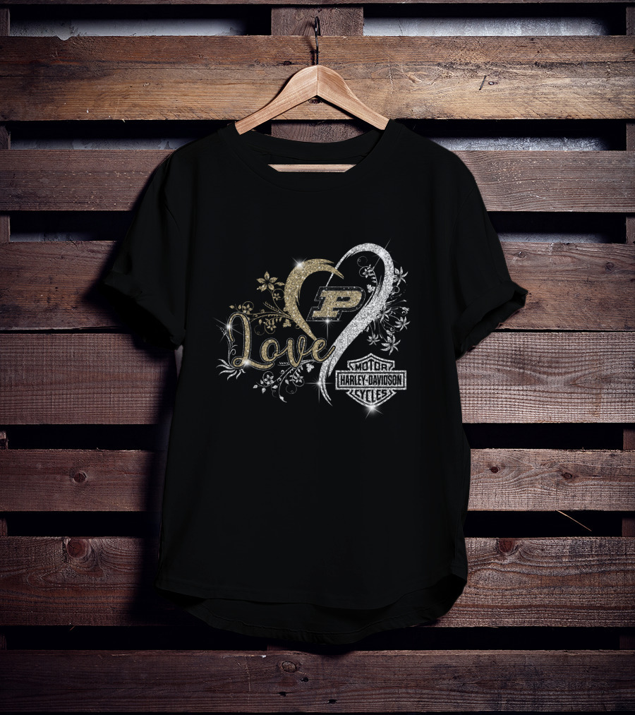 Love Purdue Boilermakers Harley Davidson Cycles T-Shirt