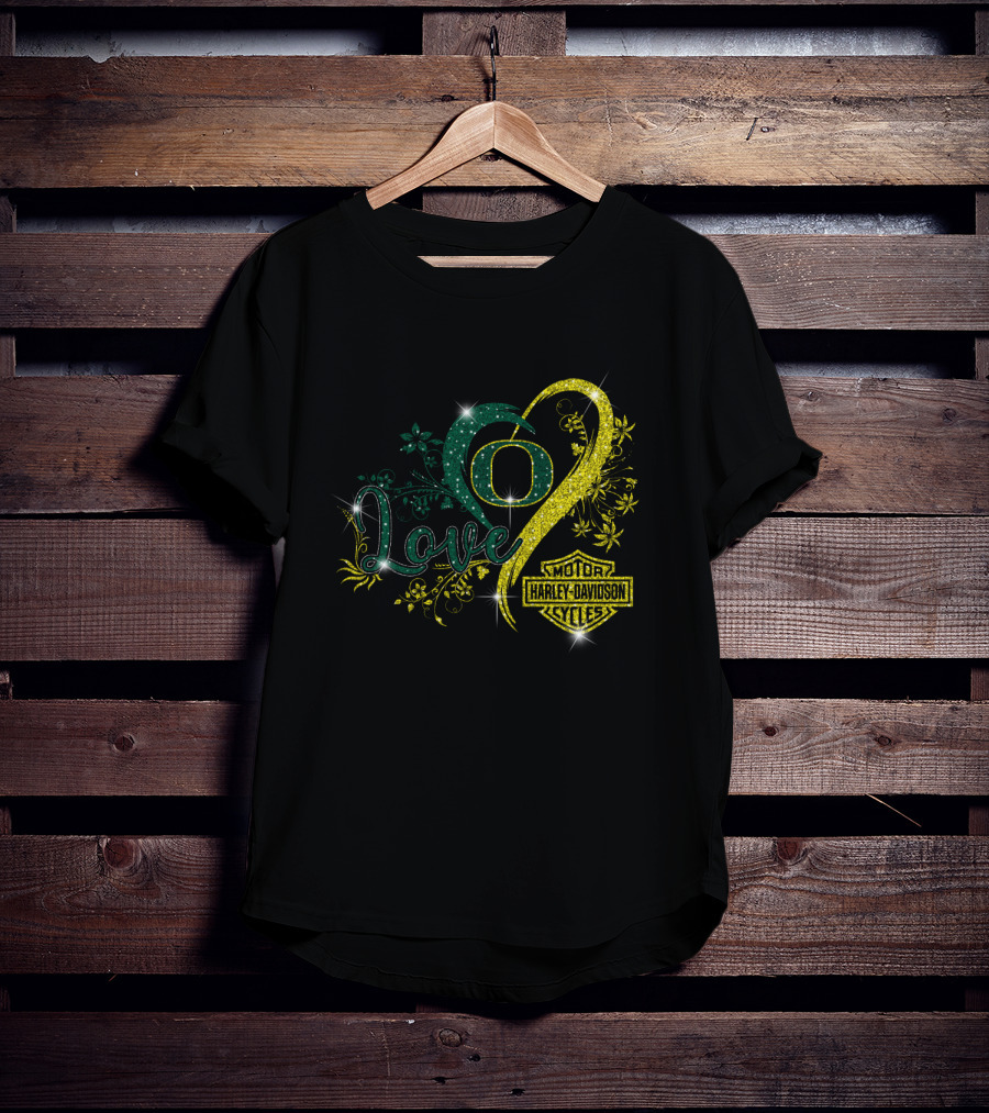 Love Oregon Ducks Harley Davidson Motor Cycles T-Shirt