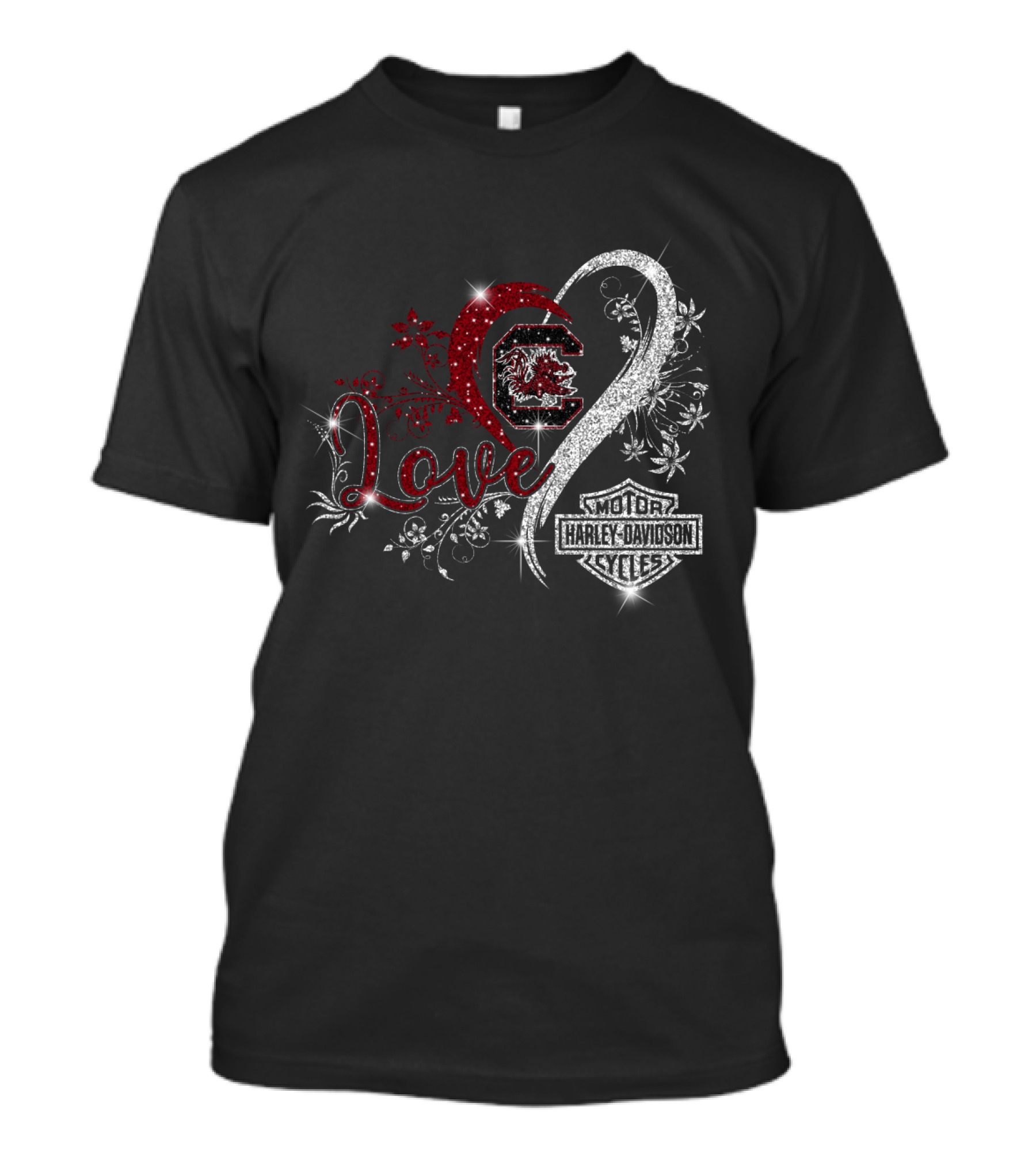 Love South Carolina Gamecocks Harley Davidson Cycles T-Shirt