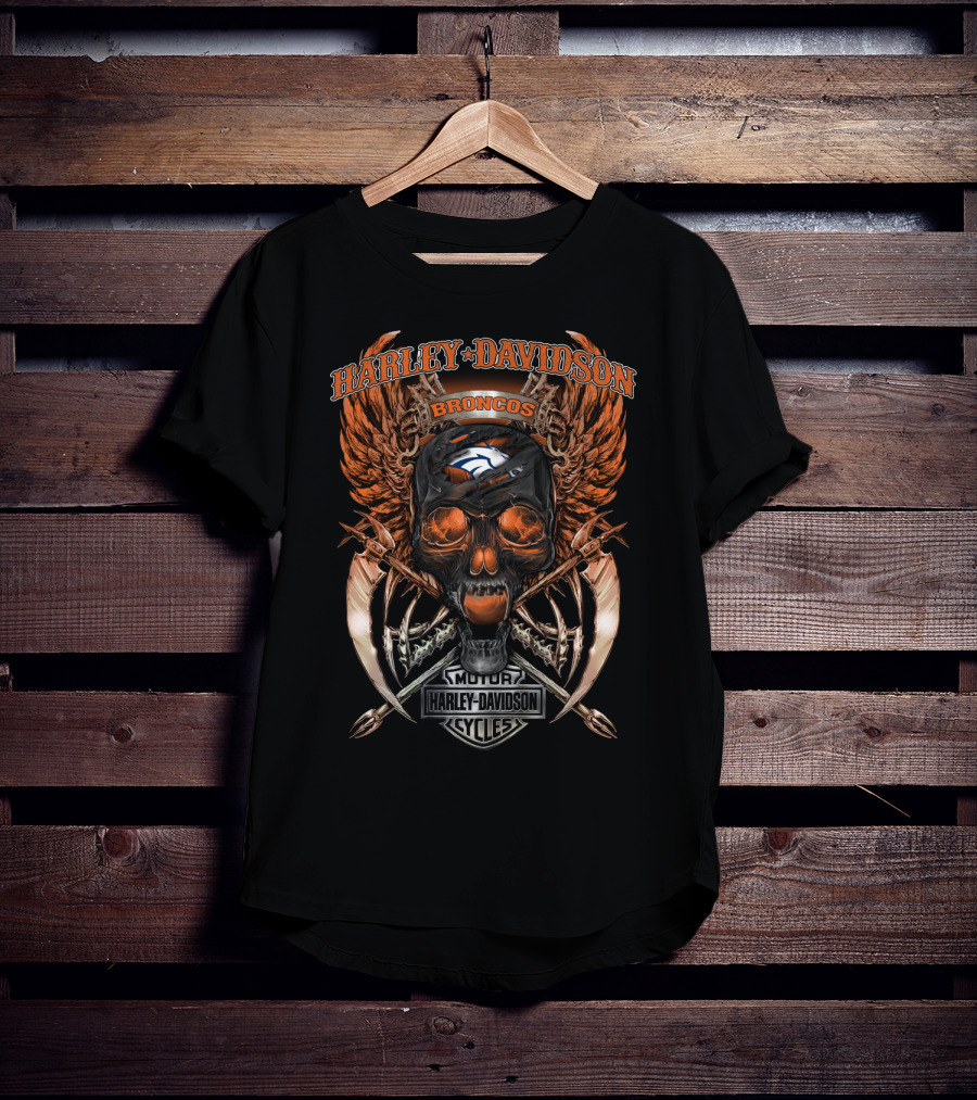 Harley Davidson Broncos Denver Motor Cycles V18Hl T-Shirt