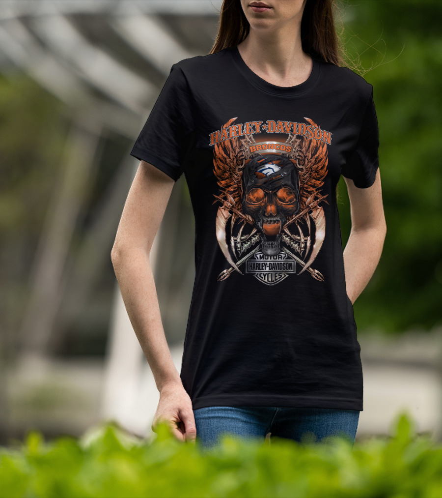 Harley Davidson Broncos Denver Motor Cycles V18Hl T-Shirt