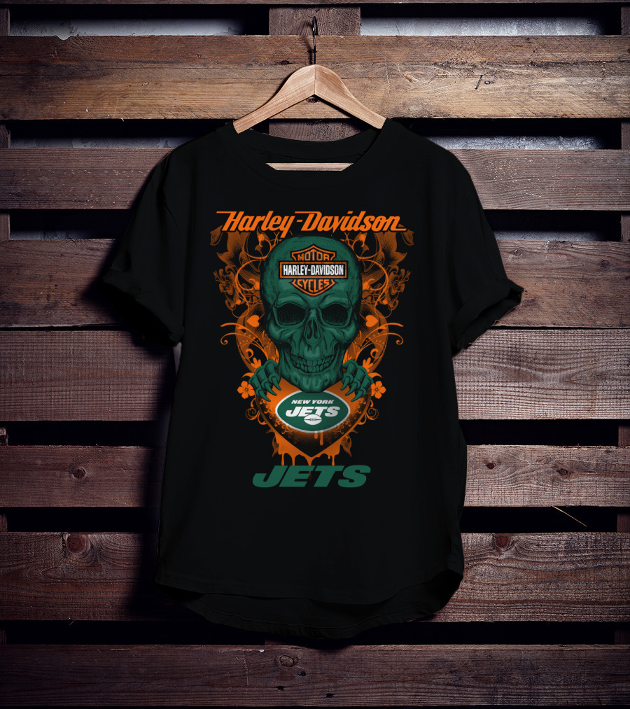 Harley Davidson Motor Cycles New York Jets Jets T-Shirt