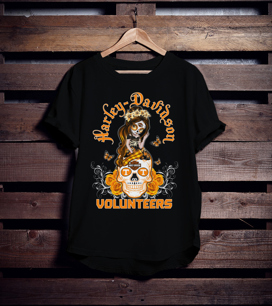 Harley Davidson Volunteers Tennessee Butterfly Skull Girl T-Shirt