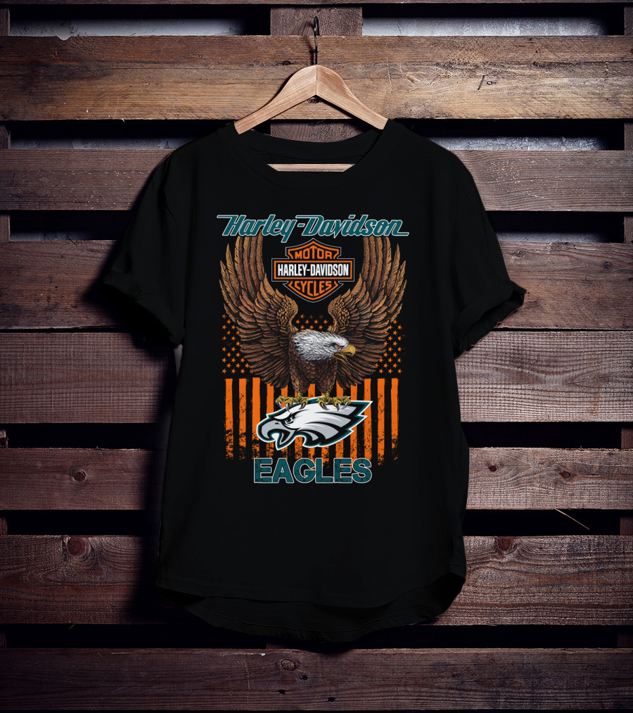 Harley Davidson Motor Cycles Nfl Philadelphia Eagles T-Shirt
