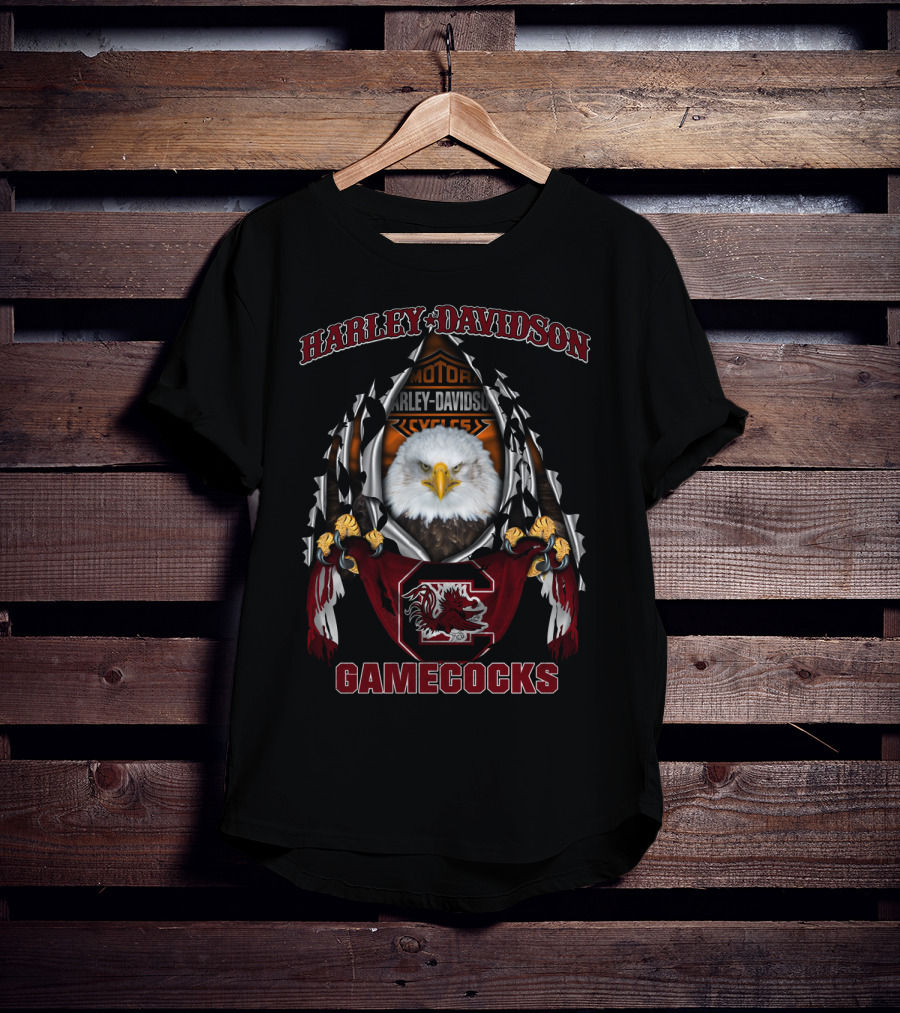 Harley Davidson South Carolina Gamecocks Eagle Motorcycles T-Shirt